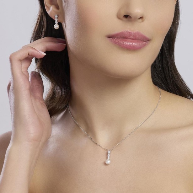 MABINA 563926 - Orecchini in argento 925/°°° perle coltivate e zirconi