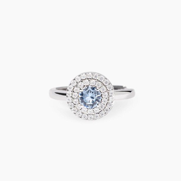 MABINA 523489 - Anello in argento 925/°°° acquamarina sintetica e zirconi