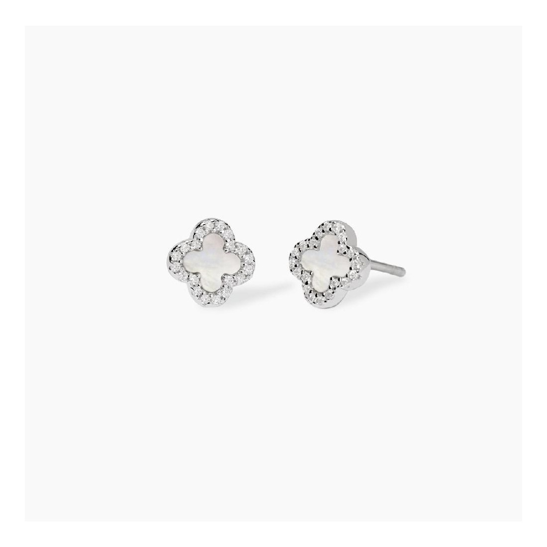 MABINA 563927 Orecchini fiore con madreperla e zirconi