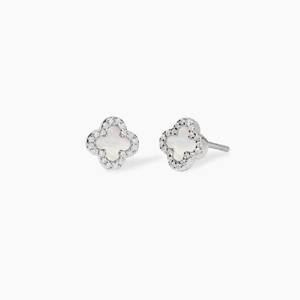 MABINA 563927 Orecchini fiore con madreperla e zirconi