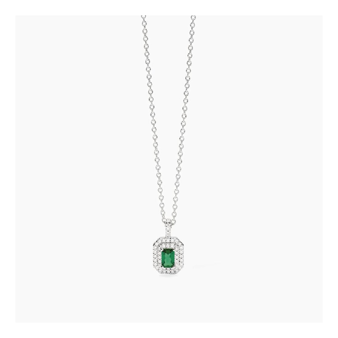 MABINA 553845 - Girocollo in argento 925/°°° smeraldo sintetico e zirconi
