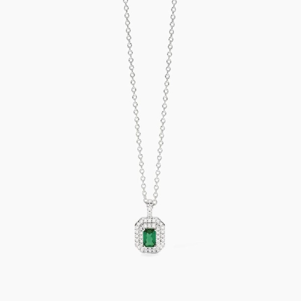MABINA 553845 - Girocollo in argento 925/°°° smeraldo sintetico e zirconi