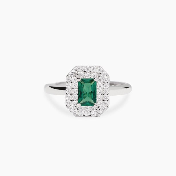 MABINA 523491 - Anello in argento 925/°°° smeraldo sintetico e zirconi