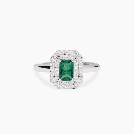 MABINA 523491 - Anello in argento 925/°°° smeraldo sintetico e zirconi