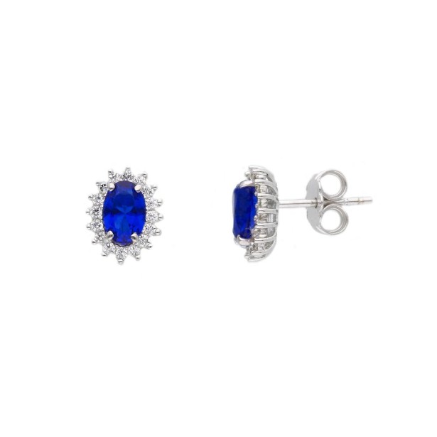 Orecchini in oro bianco 375/ooo zirconia cubica e cristallo artificiale