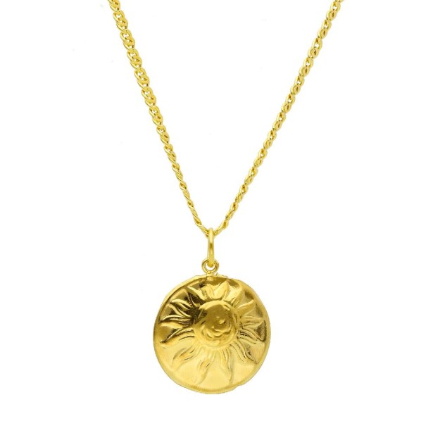 Girocollo in argento dorato 925/ooo con sole e luna