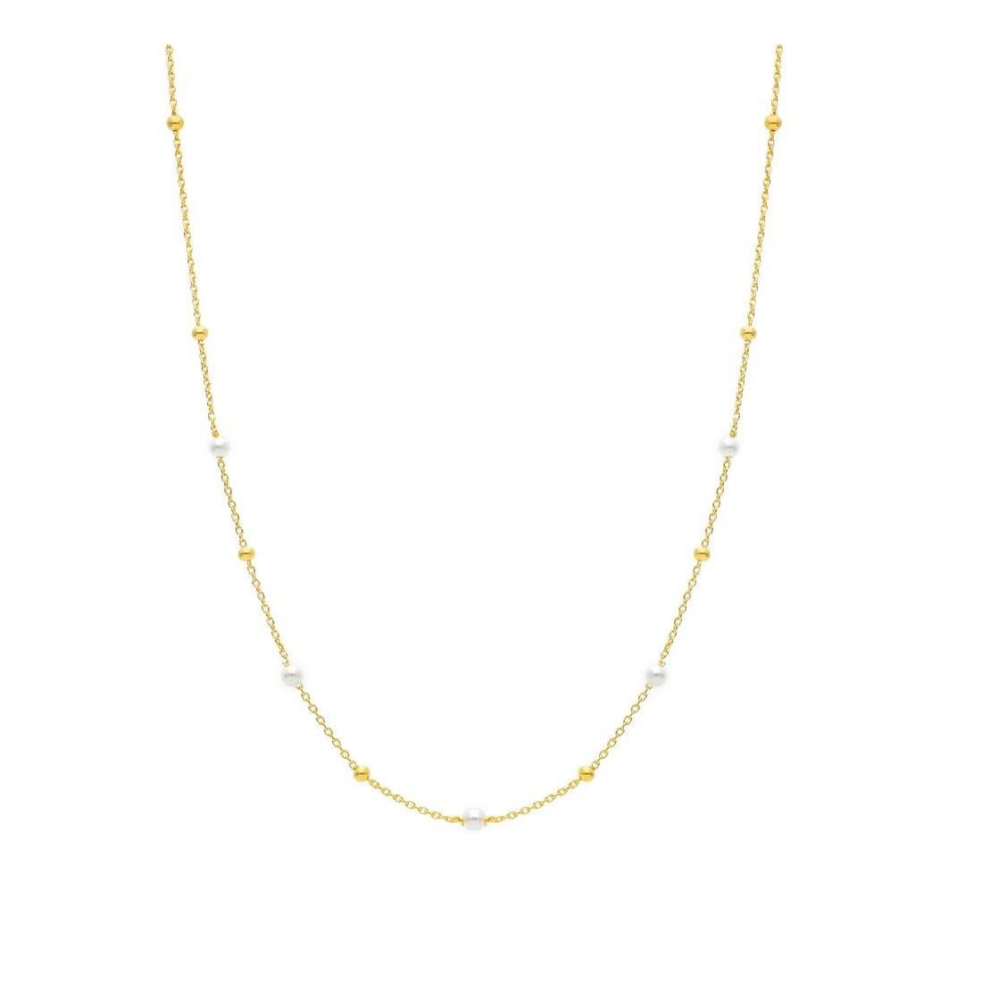 Girocollo in argento dorato 925/ooo e perle