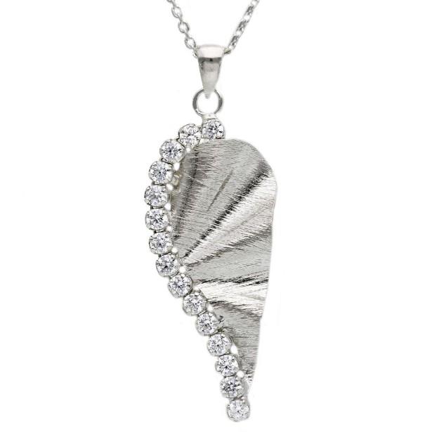 Girocollo in argento 925/ooo e cristallo artificiale con ala d'angelo