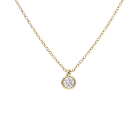 Girocollo in oro giallo 375/°°° con diamante lab-grown