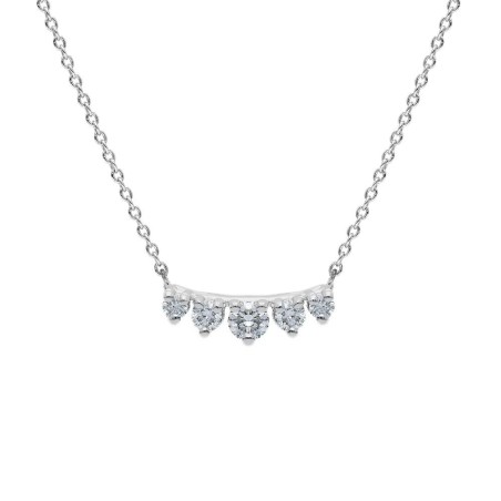 Girocollo in oro bianco 375/°°° con diamante lab-grown