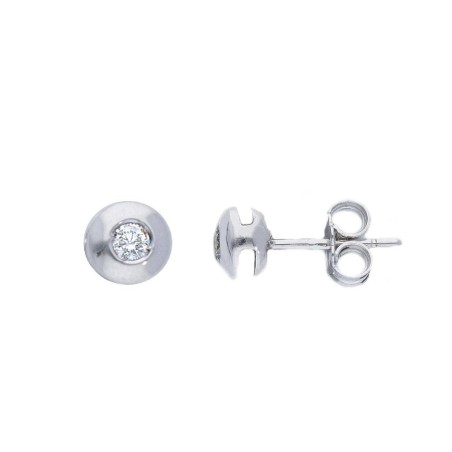 Orecchini punto luce in oro bianco 750/ooo e diamante
