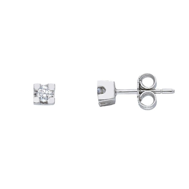 Orecchini punto luce in oro bianco 750/ooo e diamante