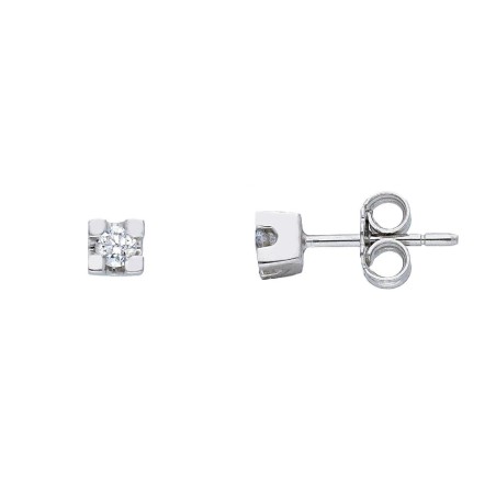 Orecchini punto luce in oro bianco 750/ooo e diamante