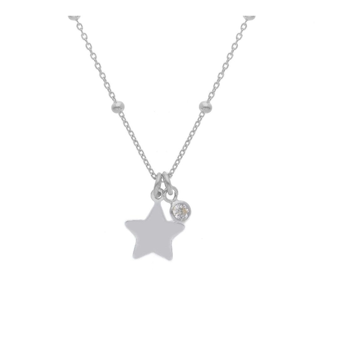 Girocollo in argento 925/ooo e zirconia cubicacon stella
