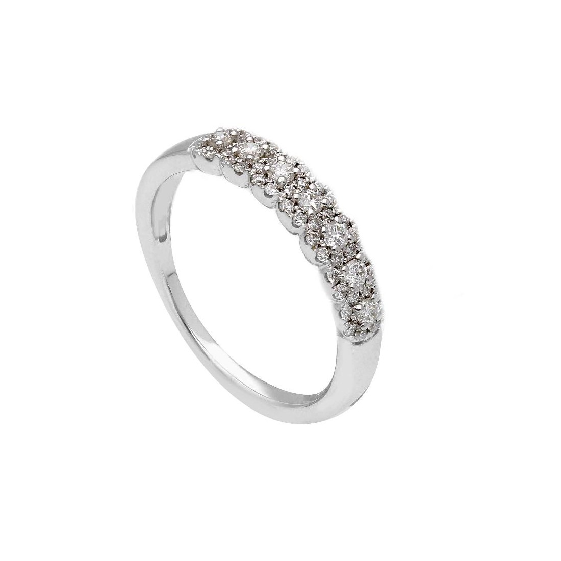 Anello in oro bianco 375/ooo con diamanti