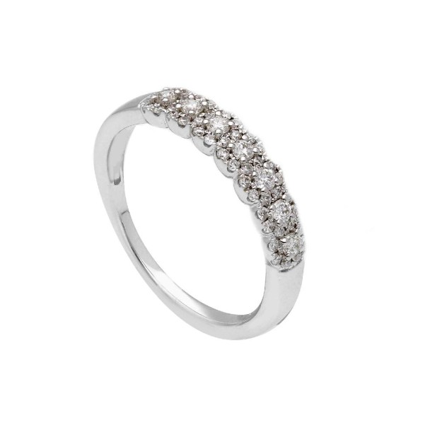Anello in oro bianco 375/ooo con diamanti
