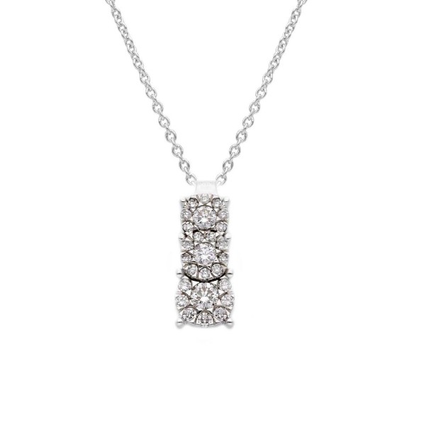 Girocollo trilogy in oro bianco 375/ooo con diamanti