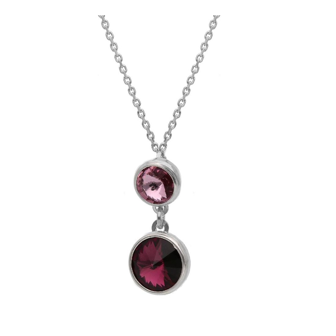 Girocollo in argento 925/ooo e cristalli artificiali viola