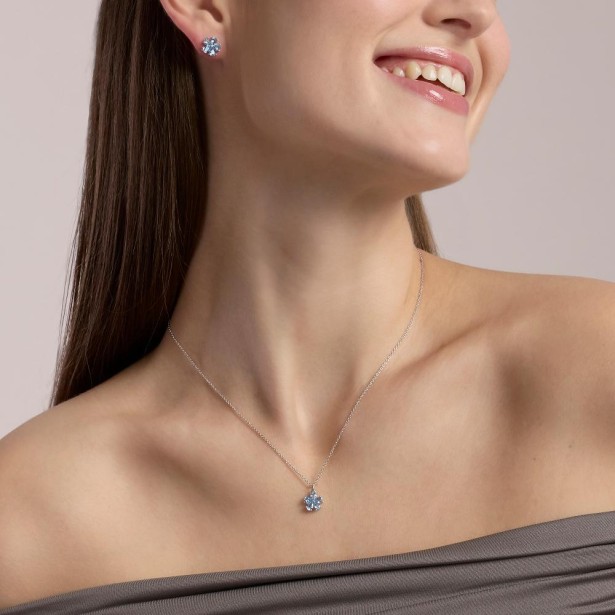 MABINA 553857 - Girocollo in argento 925/°°° e acquamarina sintetica