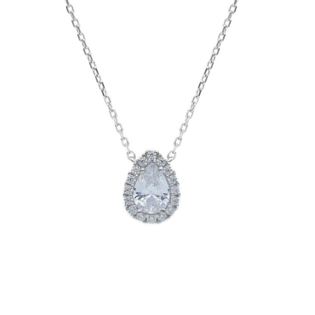 Girocollo in oro bianco 375/ooo e zirconia cubica