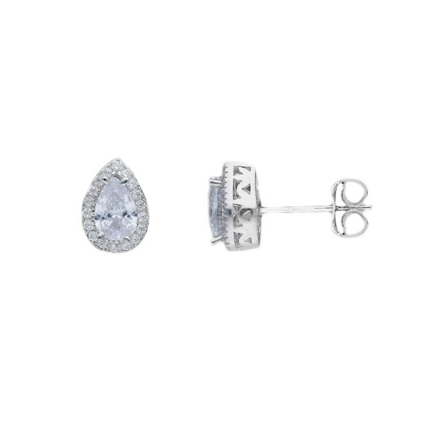Orecchini in oro bianco 375/ooo e zirconia cubica