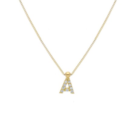 Girocollo in oro giallo 375/ooo e zirconia cubica con iniziale