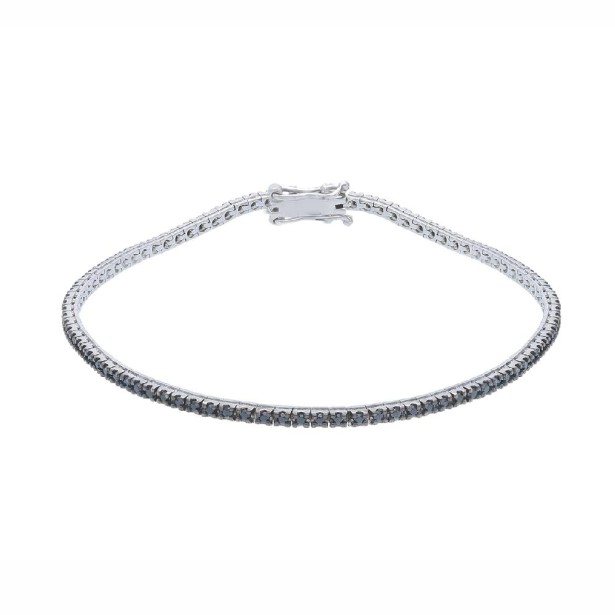 Bracciale tennis in oro bianco 750/°°° e diamante