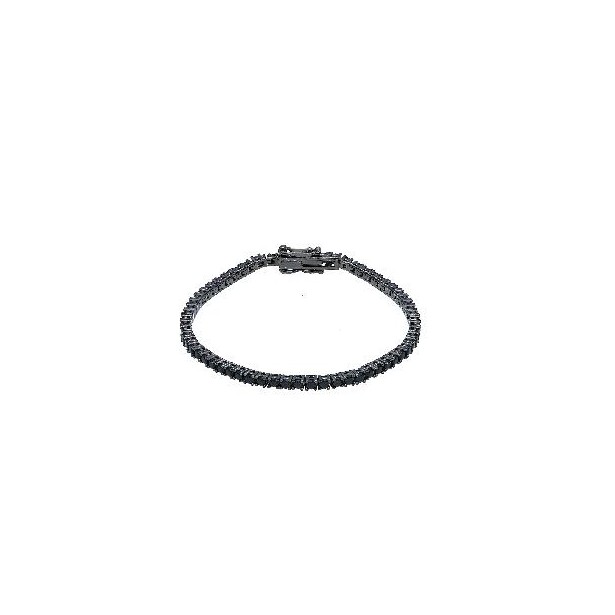 Bracciale tennis in argento brunito 925/ooo e zirconia cubica