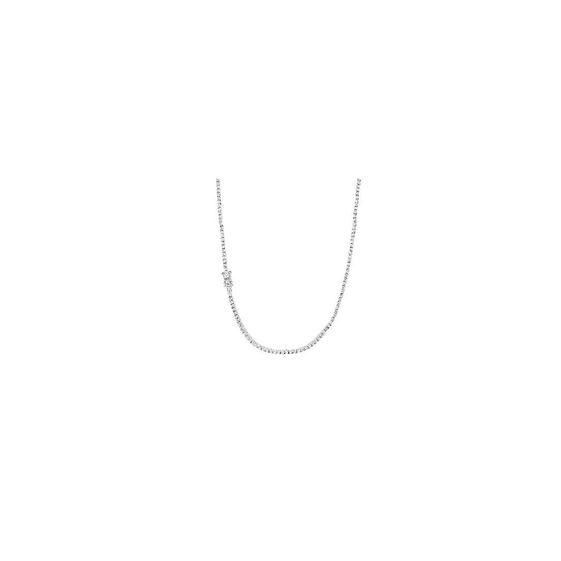 Girocollo tennis in argento 925/°°° e zirconia cubica