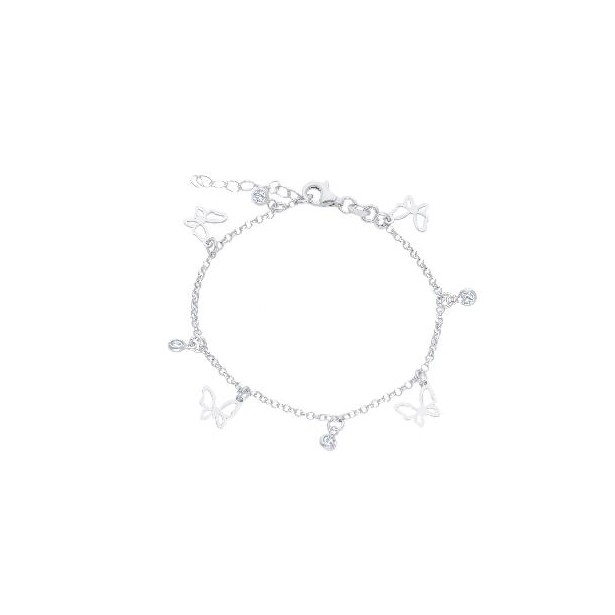Bracciale in in argento 925/ooo e zirconia cubicacon farfalla