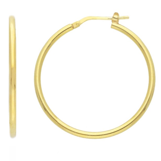 Orecchini cerchio in argento dorato 925/ooo