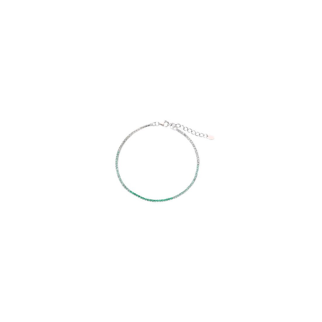 BRACCIALE TENNIS ARGENTO PIETRE VERDI