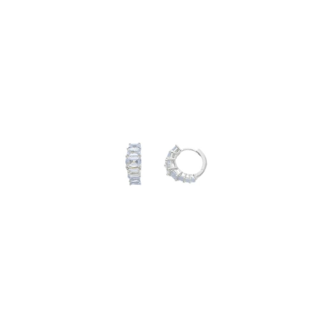 Orecchini cerchio in argento 925/ooo e zirconia cubica