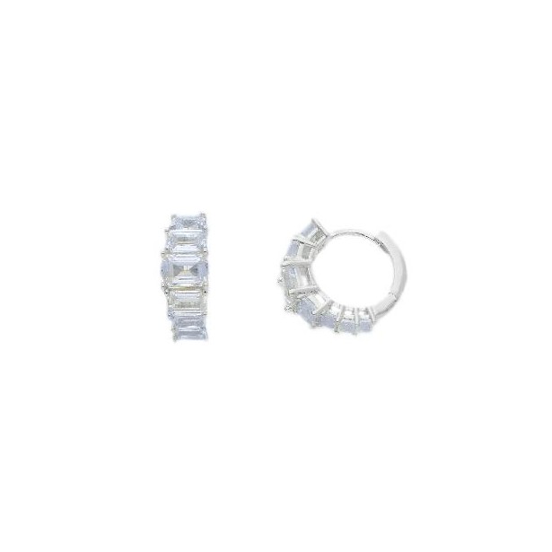 Orecchini cerchio in argento 925/ooo e zirconia cubica
