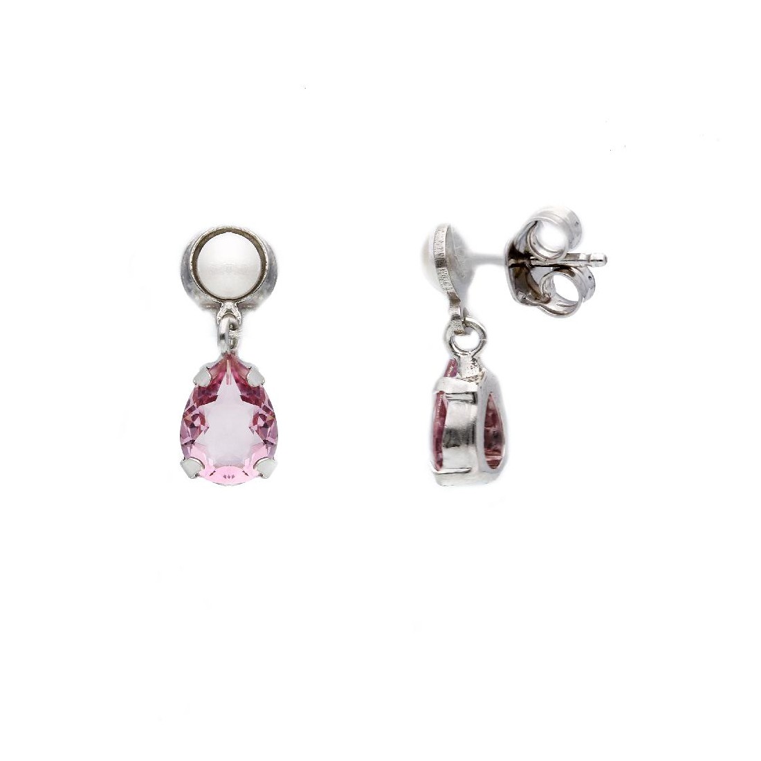 ORECCHINI ARGENTO PENDENTI CON PIETRE E PERLE