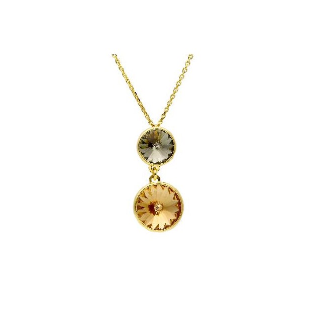 Girocollo in argento dorato 925/ooo e cristallo artificiale multicolor