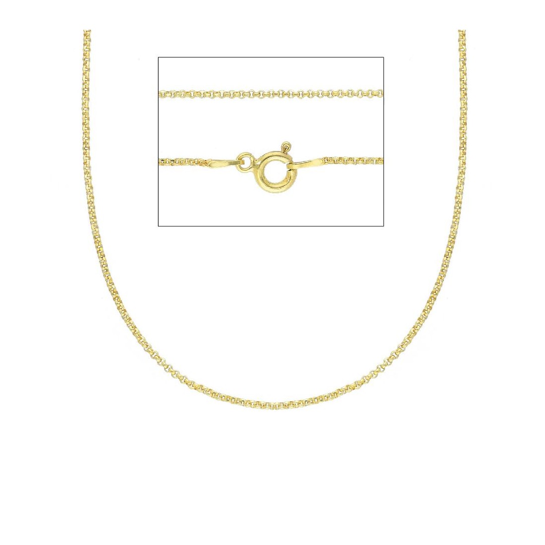 Catena rolo in argento dorato 925/ooo