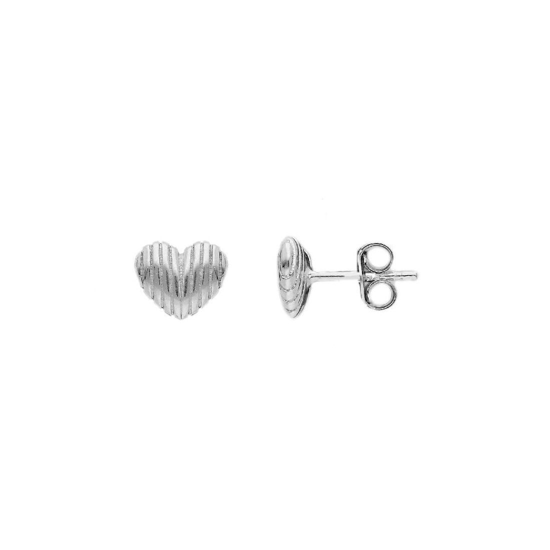 Orecchini a lobo in argento 925/ooo con cuore