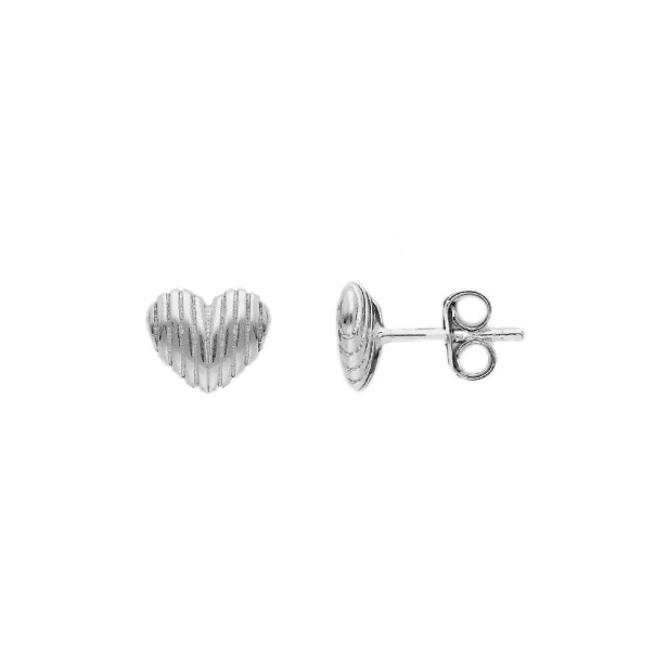 Orecchini a lobo in argento 925/ooo con cuore