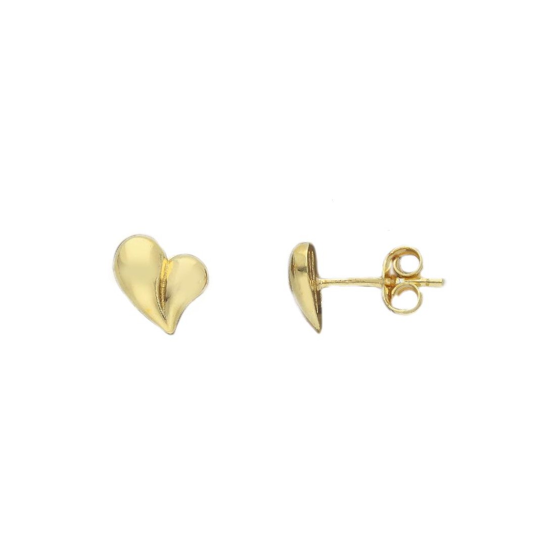 Orecchini a lobo in argento dorato 925/ooo con cuore