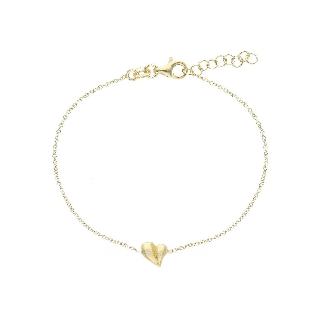 Bracciale in argento dorato 925/ooo con cuore