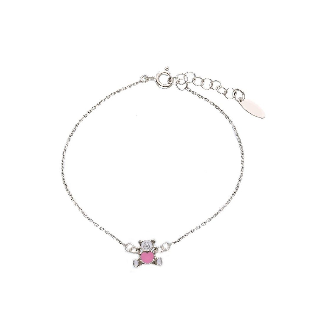 Bracciale in argento 925/ooo e smalto con orso