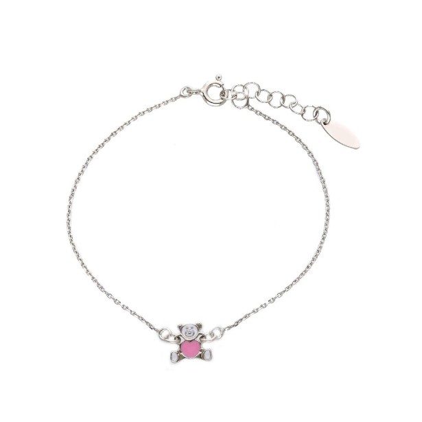 Bracciale in argento 925/ooo e smalto con orso