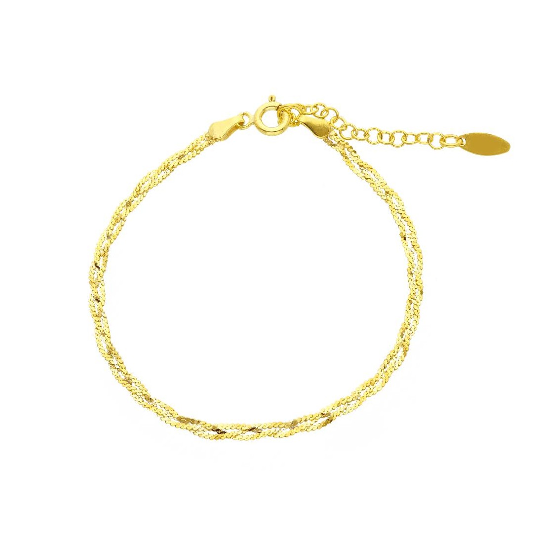 Bracciale maglia in argento dorato 925/ooo