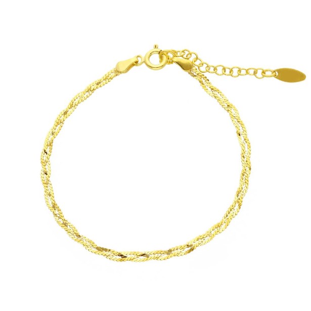 Bracciale maglia in argento dorato 925/ooo