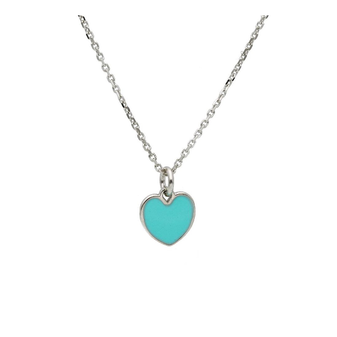 Girocollo in argento 925/ooo e smalto con cuore