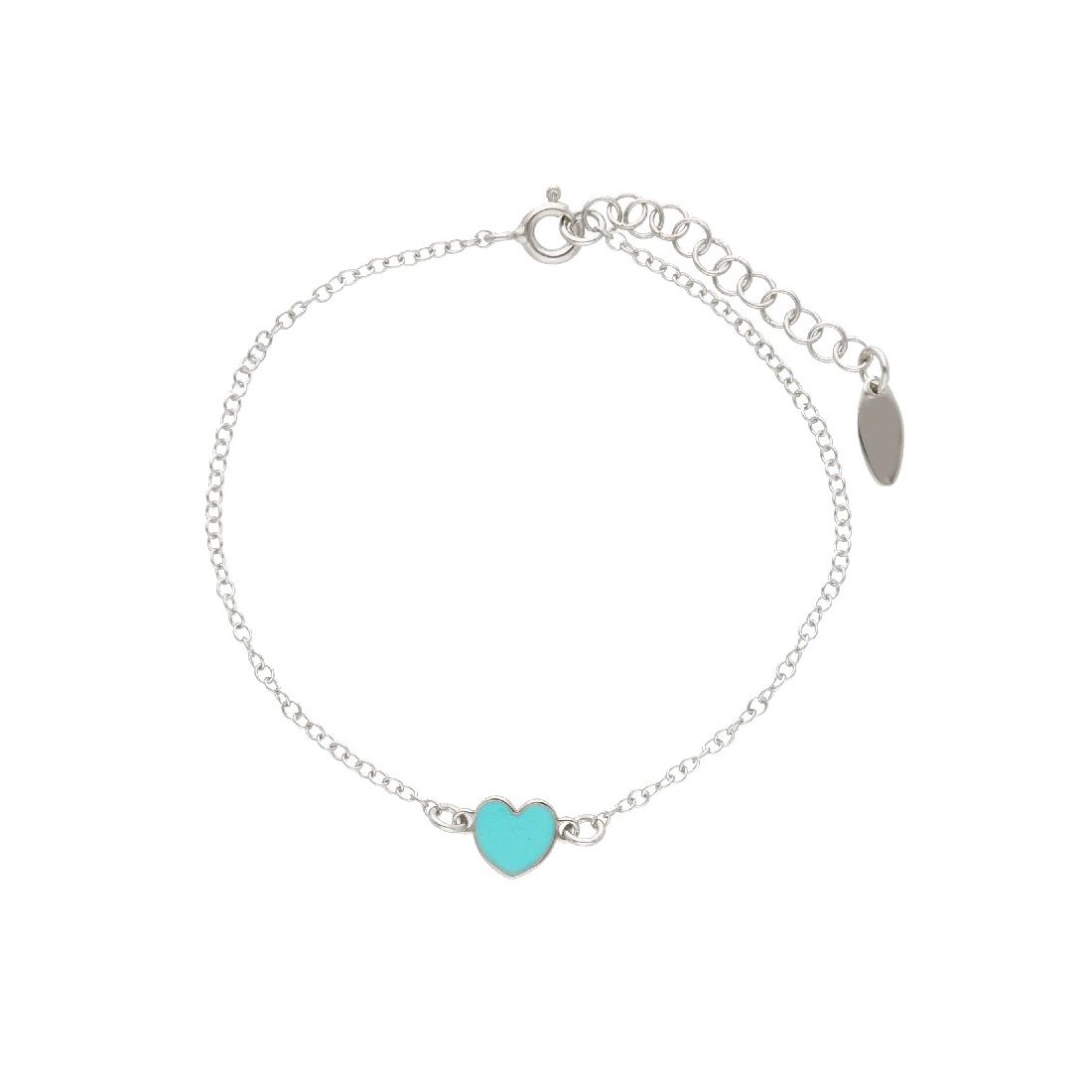 Bracciale in argento 925/ooo e smalto con cuore