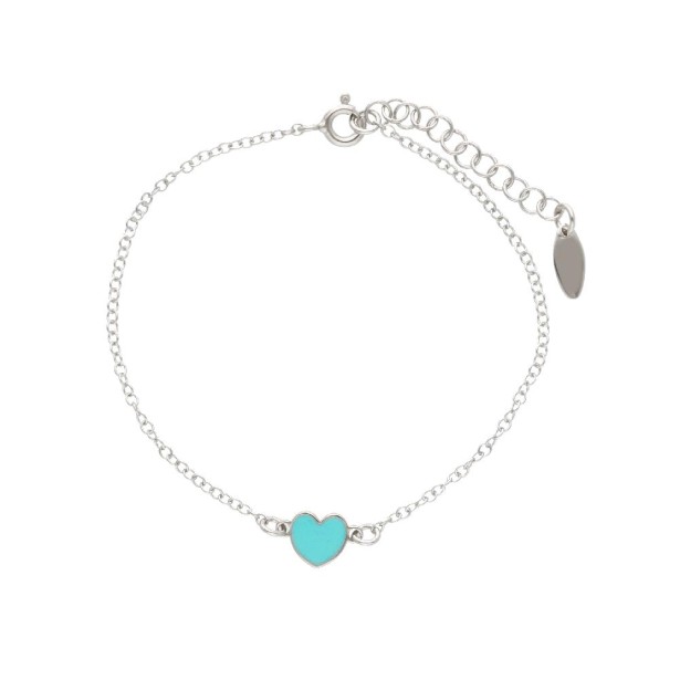 Bracciale in argento 925/ooo e smalto con cuore