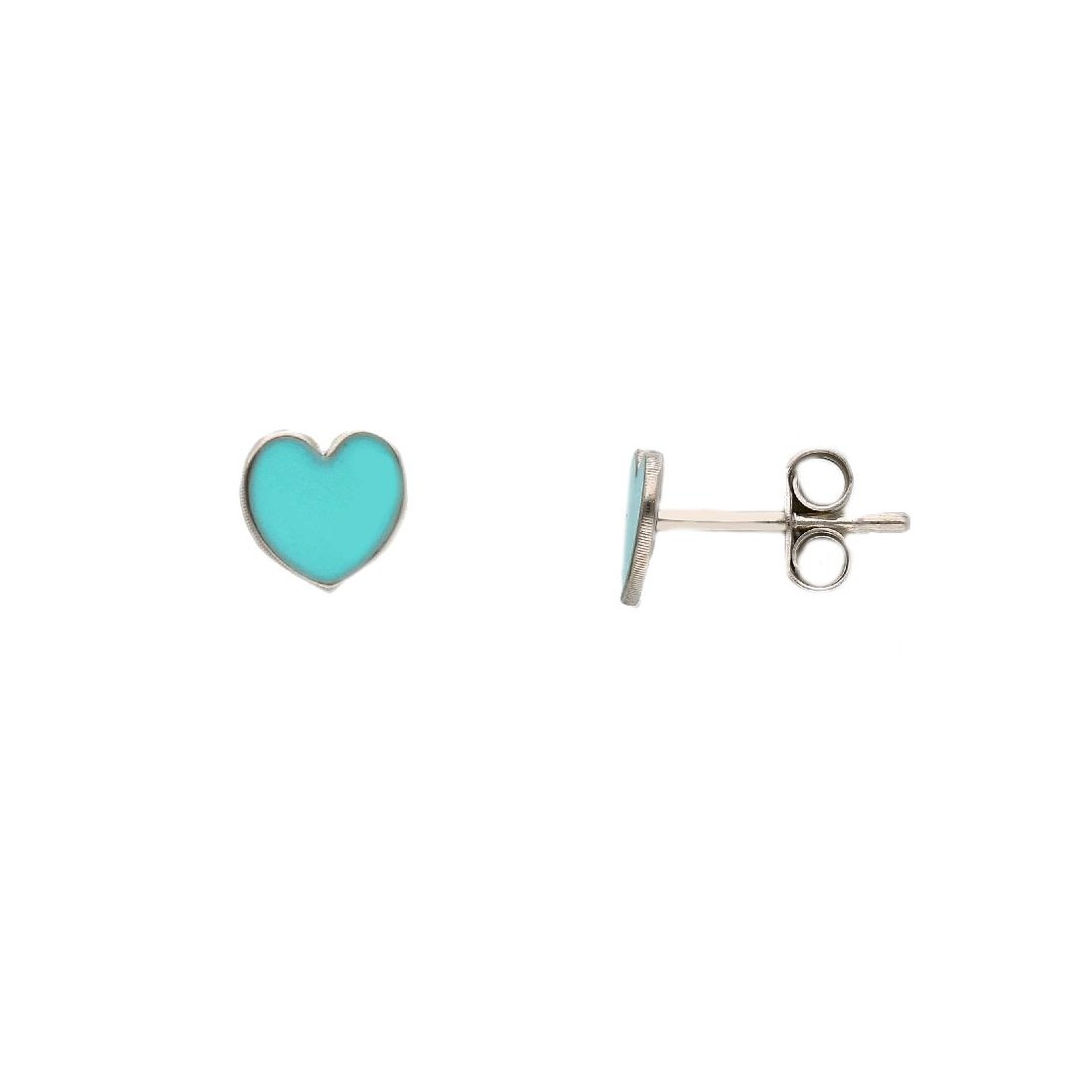 Orecchini in argento 925/ooo e smalto con cuore