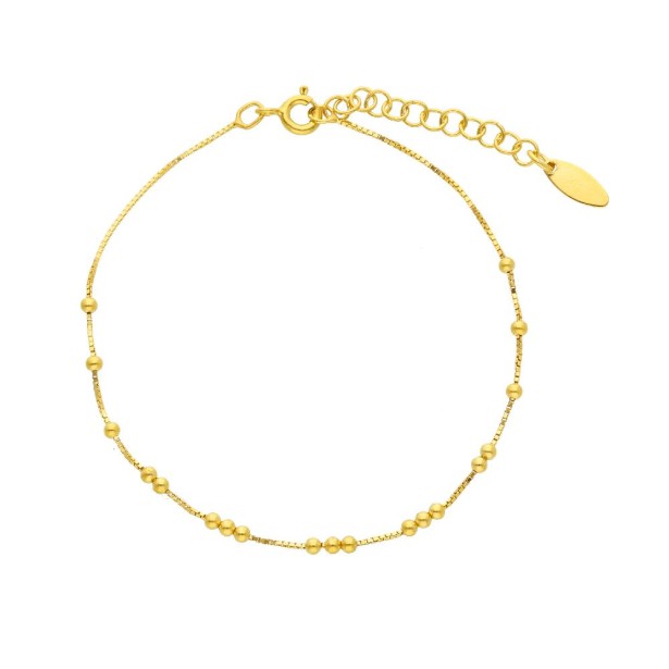 Bracciale in argento dorato 925/ooo con palline